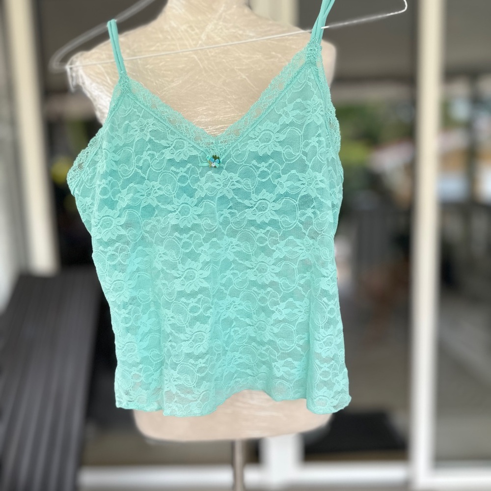 Angelina Turquoise Lace Camisole